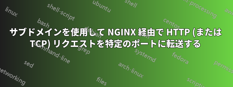 サブドメインを使用して NGINX 経由で HTTP (または TCP) リクエストを特定のポートに転送する