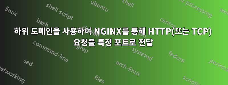 하위 도메인을 사용하여 NGINX를 통해 HTTP(또는 TCP) 요청을 특정 포트로 전달