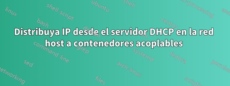 Distribuya IP desde el servidor DHCP en la red host a contenedores acoplables