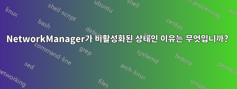 NetworkManager가 비활성화된 상태인 이유는 무엇입니까?