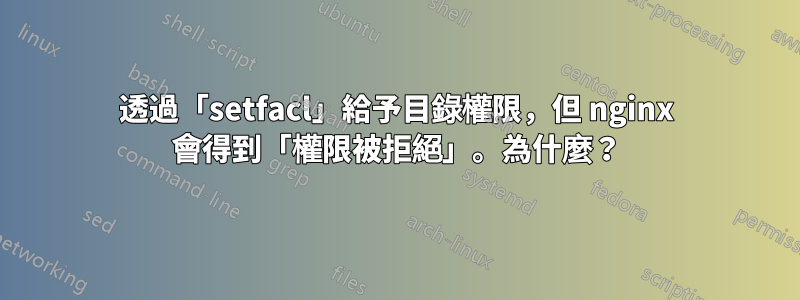 透過「setfacl」給予目錄權限，但 nginx 會得到「權限被拒絕」。為什麼？