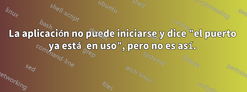 La aplicación no puede iniciarse y dice "el puerto ya está en uso", pero no es así.