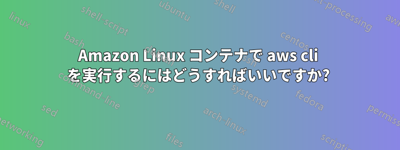 Amazon Linux コンテナで aws cli を実行するにはどうすればいいですか?