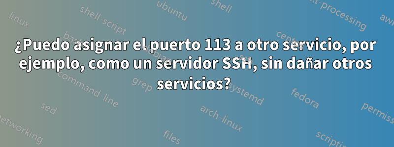 ¿Puedo asignar el puerto 113 a otro servicio, por ejemplo, como un servidor SSH, sin dañar otros servicios? 