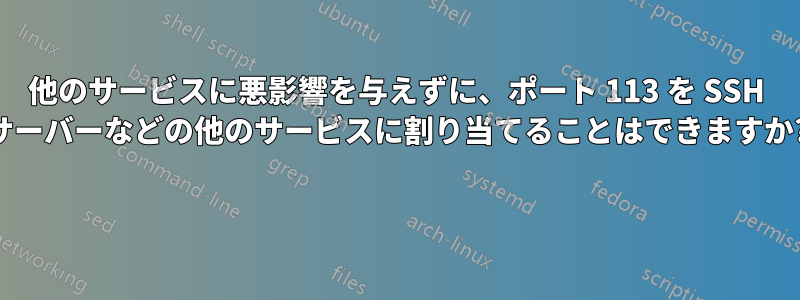 他のサービスに悪影響を与えずに、ポート 113 を SSH サーバーなどの他のサービスに割り当てることはできますか? 