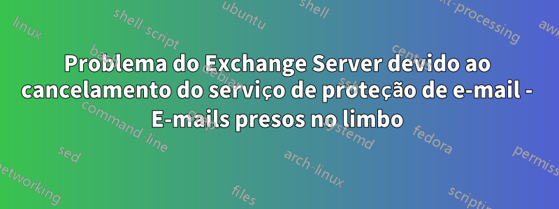 Problema do Exchange Server devido ao cancelamento do serviço de proteção de e-mail - E-mails presos no limbo