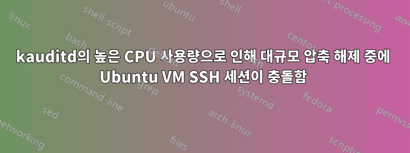 kauditd의 높은 CPU 사용량으로 인해 대규모 압축 해제 중에 Ubuntu VM SSH 세션이 충돌함