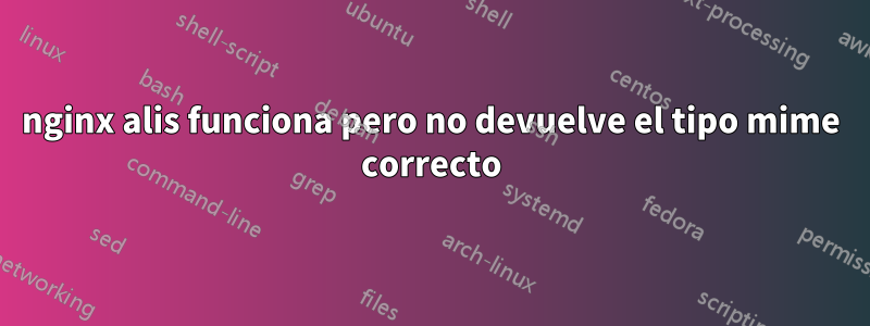 nginx alis funciona pero no devuelve el tipo mime correcto