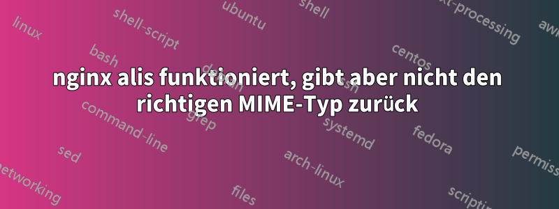 nginx alis funktioniert, gibt aber nicht den richtigen MIME-Typ zurück