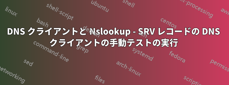 DNS クライアントと Nslookup - SRV レコードの DNS クライアントの手動テストの実行