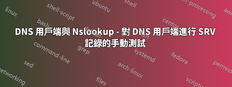 DNS 用戶端與 Nslookup - 對 DNS 用戶端進行 SRV 記錄的手動測試