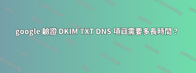 google 驗證 DKIM TXT DNS 項目需要多長時間？