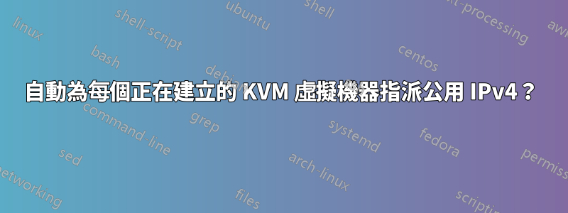 自動為每個正在建立的 KVM 虛擬機器指派公用 IPv4？