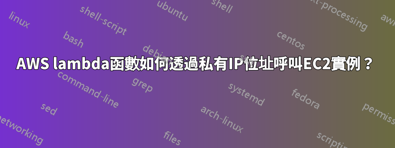 AWS lambda函數如何透過私有IP位址呼叫EC2實例？