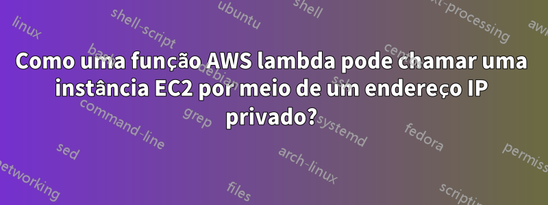 Como uma função AWS lambda pode chamar uma instância EC2 por meio de um endereço IP privado?