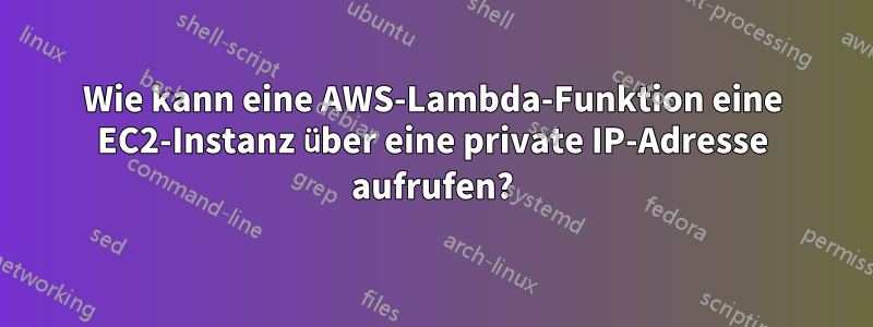 Wie kann eine AWS-Lambda-Funktion eine EC2-Instanz über eine private IP-Adresse aufrufen?