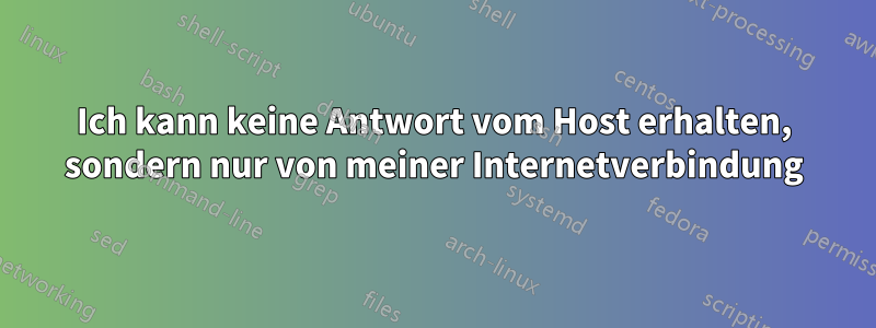 Ich kann keine Antwort vom Host erhalten, sondern nur von meiner Internetverbindung