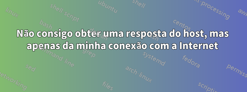 Não consigo obter uma resposta do host, mas apenas da minha conexão com a Internet