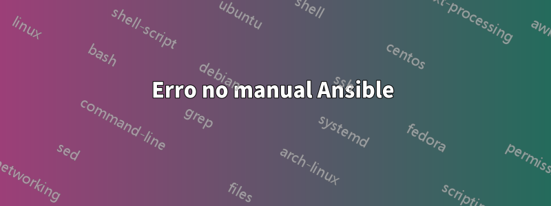 Erro no manual Ansible