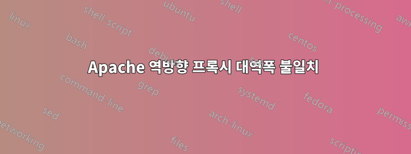 Apache 역방향 프록시 대역폭 불일치