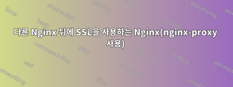 다른 Nginx 뒤에 SSL을 사용하는 Nginx(nginx-proxy 사용)