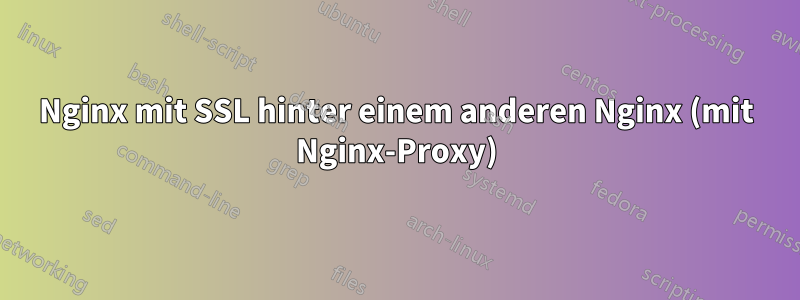 Nginx mit SSL hinter einem anderen Nginx (mit Nginx-Proxy)