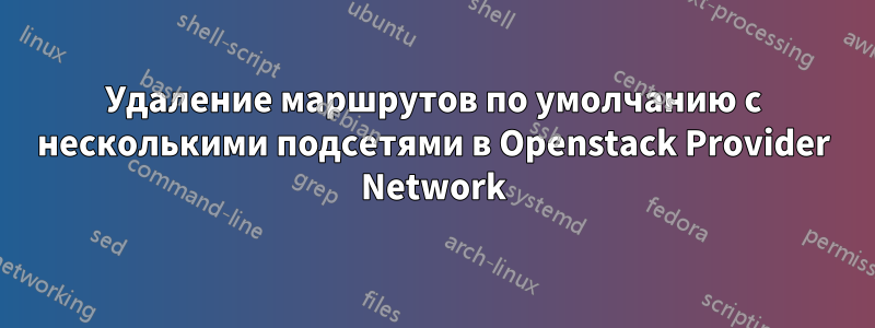 Удаление маршрутов по умолчанию с несколькими подсетями в Openstack Provider Network