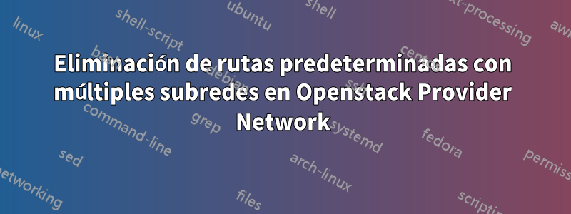 Eliminación de rutas predeterminadas con múltiples subredes en Openstack Provider Network