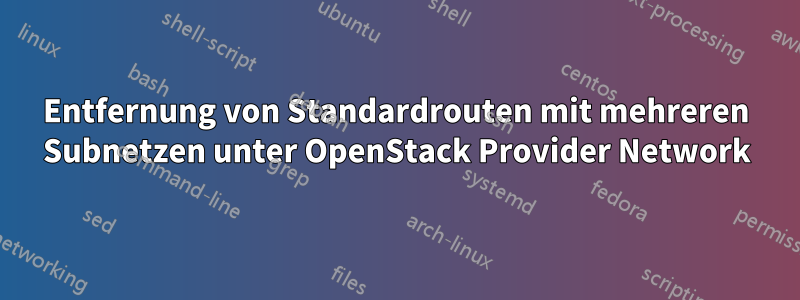 Entfernung von Standardrouten mit mehreren Subnetzen unter OpenStack Provider Network