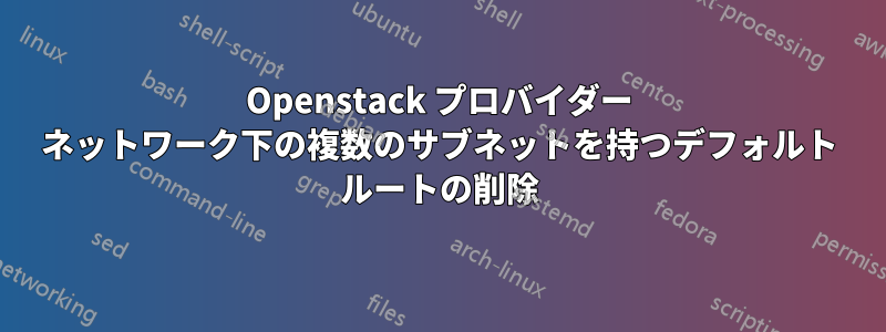 Openstack プロバイダー ネットワーク下の複数のサブネットを持つデフォルト ルートの削除