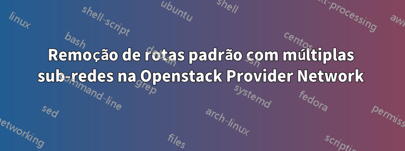 Remoção de rotas padrão com múltiplas sub-redes na Openstack Provider Network