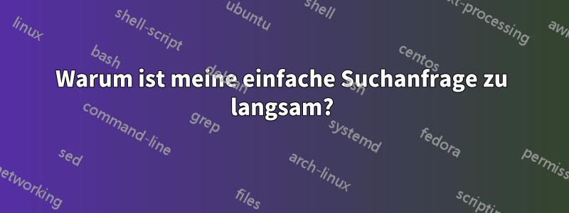 Warum ist meine einfache Suchanfrage zu langsam?