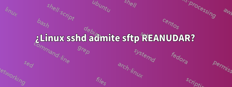 ¿Linux sshd admite sftp REANUDAR?