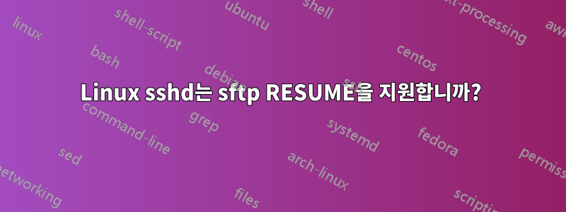 Linux sshd는 sftp RESUME을 지원합니까?