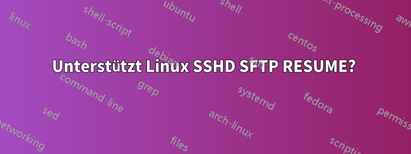 Unterstützt Linux SSHD SFTP RESUME?