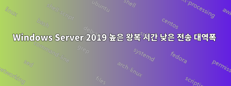 Windows Server 2019 높은 왕복 시간 낮은 전송 대역폭