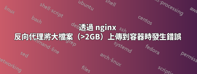 透過 nginx 反向代理將大檔案（>2GB）上傳到容器時發生錯誤