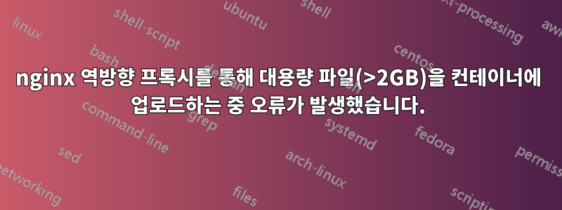 nginx 역방향 프록시를 통해 대용량 파일(>2GB)을 컨테이너에 업로드하는 중 오류가 발생했습니다.