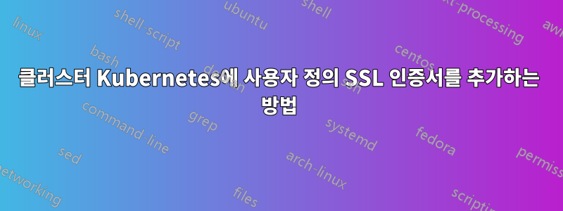 클러스터 Kubernetes에 사용자 정의 SSL 인증서를 추가하는 방법