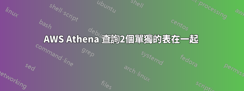 AWS Athena 查詢2個單獨的表在一起