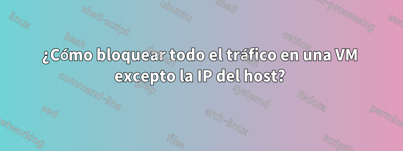 ¿Cómo bloquear todo el tráfico en una VM excepto la IP del host?