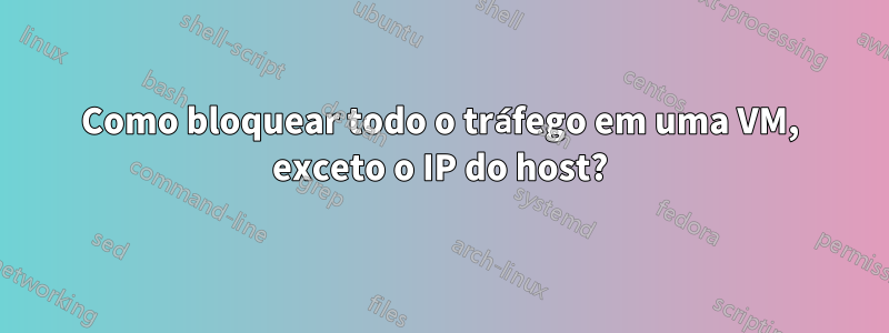 Como bloquear todo o tráfego em uma VM, exceto o IP do host?