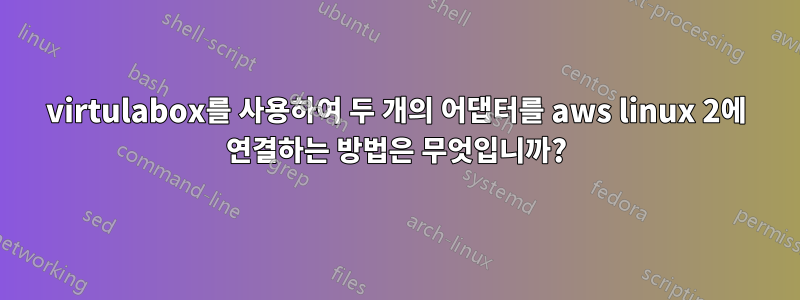 virtulabox를 사용하여 두 개의 어댑터를 aws linux 2에 연결하는 방법은 무엇입니까?