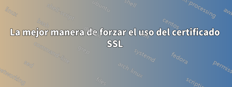 La mejor manera de forzar el uso del certificado SSL