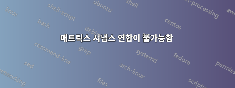 매트릭스 시냅스 연합이 불가능함