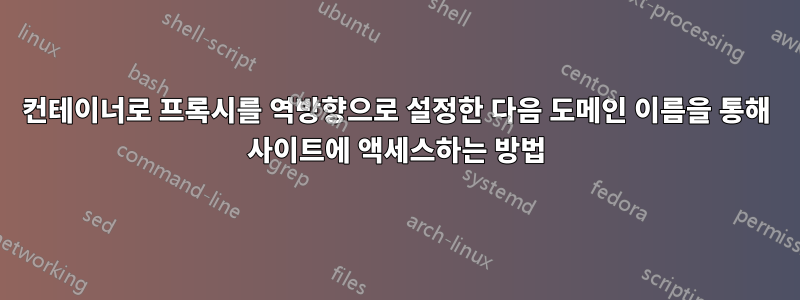 컨테이너로 프록시를 역방향으로 설정한 다음 도메인 이름을 통해 사이트에 액세스하는 방법