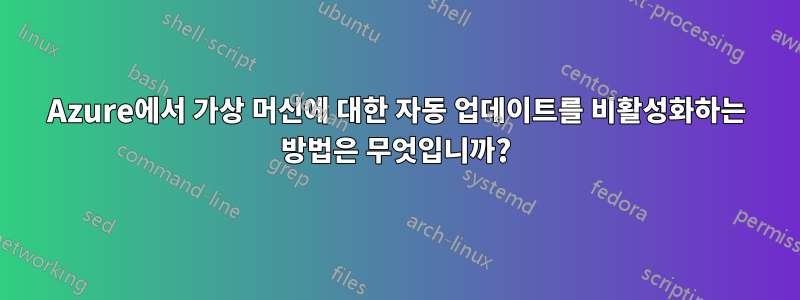 Azure에서 가상 머신에 대한 자동 업데이트를 비활성화하는 방법은 무엇입니까?