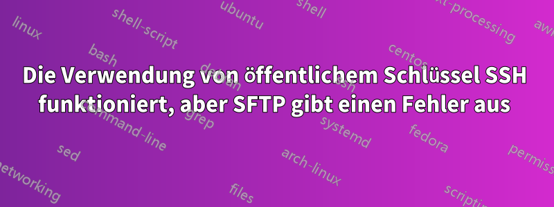 Die Verwendung von öffentlichem Schlüssel SSH funktioniert, aber SFTP gibt einen Fehler aus