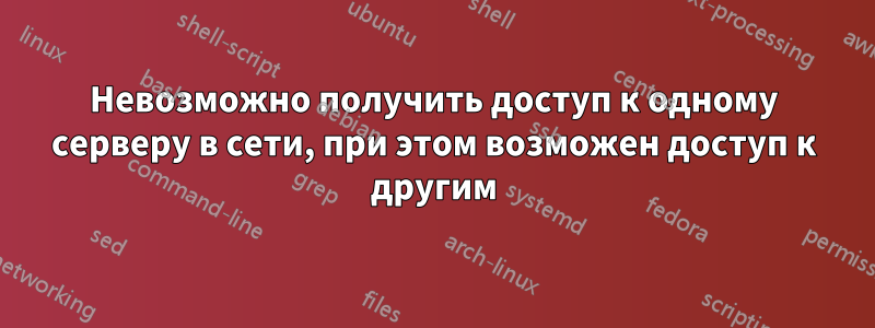 Невозможно получить доступ к одному серверу в сети, при этом возможен доступ к другим