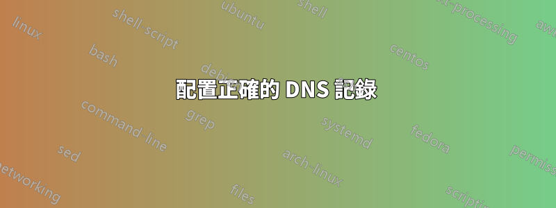 配置正確的 DNS 記錄